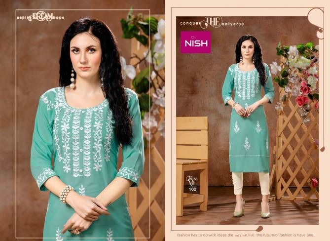 Nish Kiss Me Ethnic Wear Latest Designer Fancy Kurti With Bottom Collection